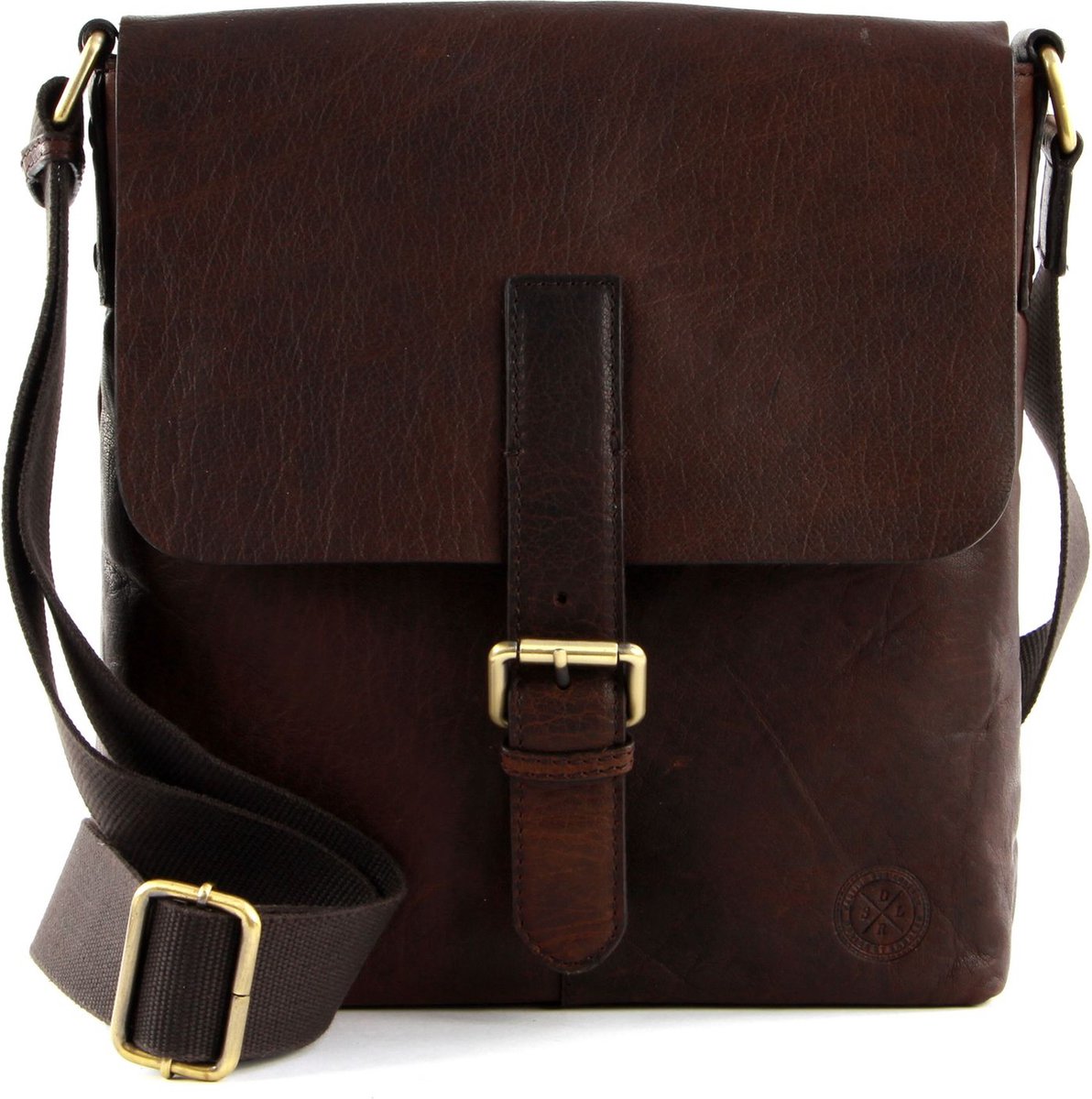 SADDLER Leren Schoudertas Verdal Messenger Bag Dark Brown Bruine