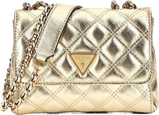 GUESS Giully Mini 2 Compartment Convertible Flap XS Gold: Il Mini Bag Glamour Per Ogni Occasione - 2
