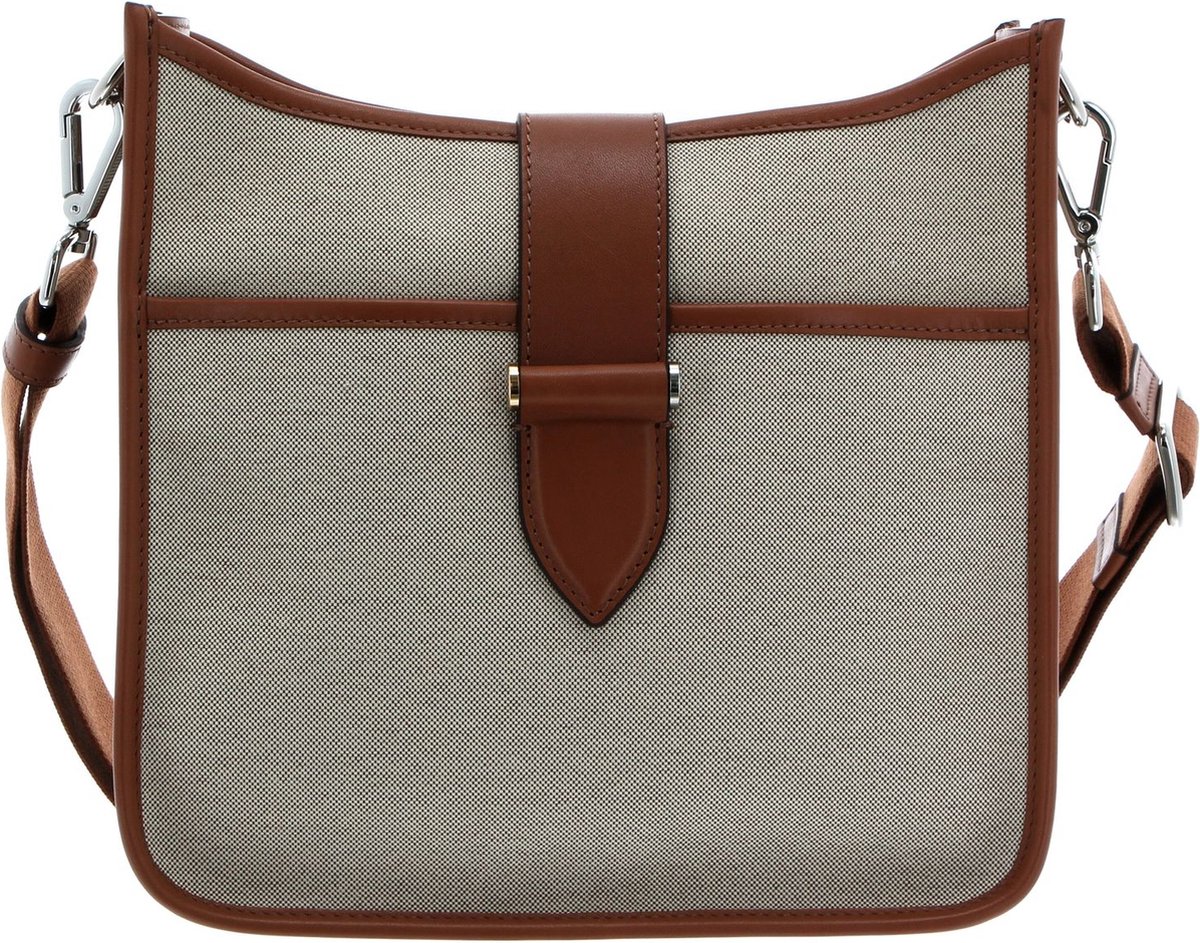 DECADENT Leren Schoudertas Isabella Small Canvas Crossover Cognac Bruine Veelkleurig