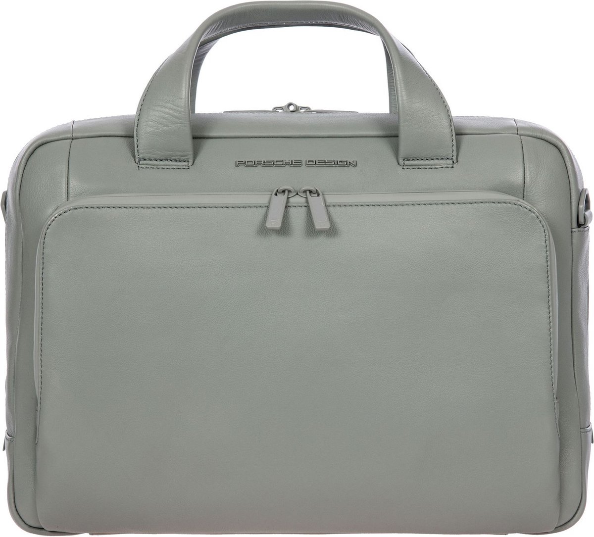 PORSCHE DESIGN Leren Laptoptas Afzonderlijke gevallen met laptopvak Roadster Briefcase Grey Lichtgrijs