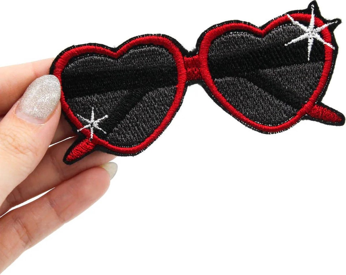 Rockabilly heart shaped sunglasses patch