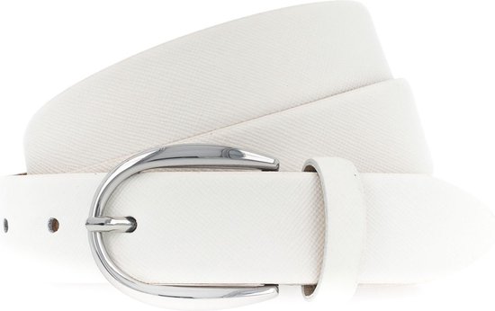 Vanzetti Cuir Ceinture Classics 30mm Cambered Leather Belt W90 White Blanc