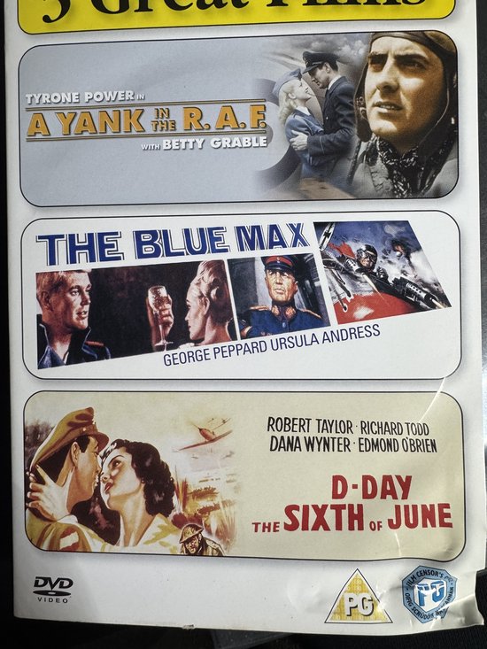 The Blue Max/Yank in the Raf/D-Day the Sixth of June [DVD] ,