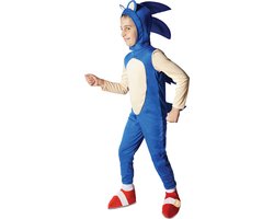 Ciao s.r.l Sonic Kostuum Kinderen Verkleedkleding Kinderen Carnavalskleding voor Kinderen The Hedgehog - Officiële licentie - Polyester - Blauw - 3-Delig Jumpsuit/Schoenenhoesjes/Hoed - Maat 8-10 jaar