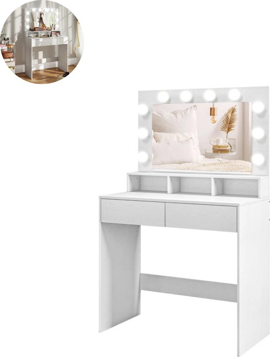 VICCO Coiffeuse Table de Maquillage avec Miroir Pliable 100 x 45 x 76c