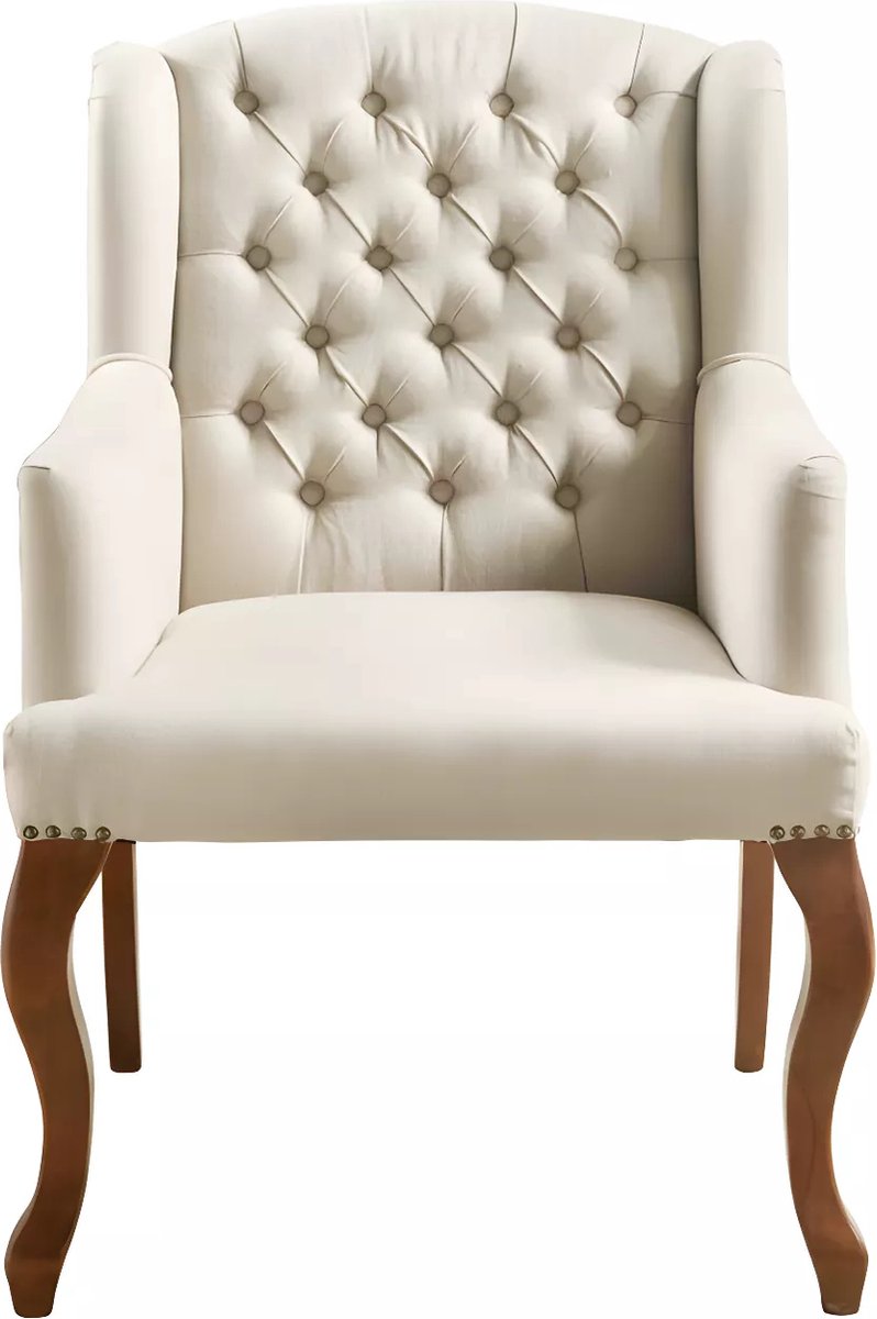 Vente-unique Fauteuil met armleuningen van stof PARUNA - Beige