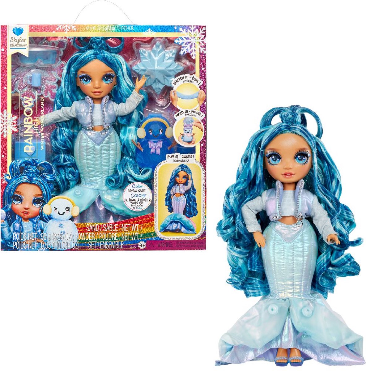Rainbow High Winter Wonderland pop - Skyler (blauw) — afbeelding 12