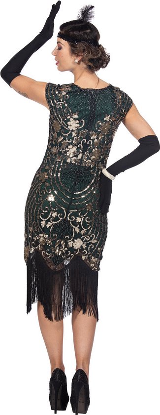 Wilbers & Wilbers - Costume de danseuse des années 1920 - Posh Daisy Green des années 1920 - Femme - Vert, Or - Taille 46 - Déguisements - Déguisements