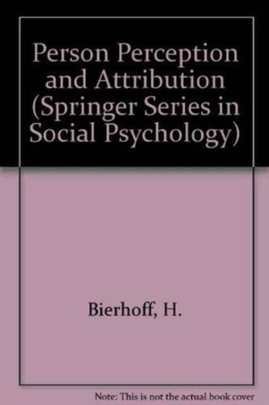 Person Perception and Attribution - cover