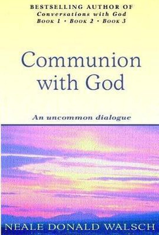 Boekcover met de titel "Communion with God" en een afbeelding van een roze-paarse lucht bij zonsondergang.