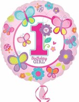 1st Birthday Girl - Folieballon 45 cm