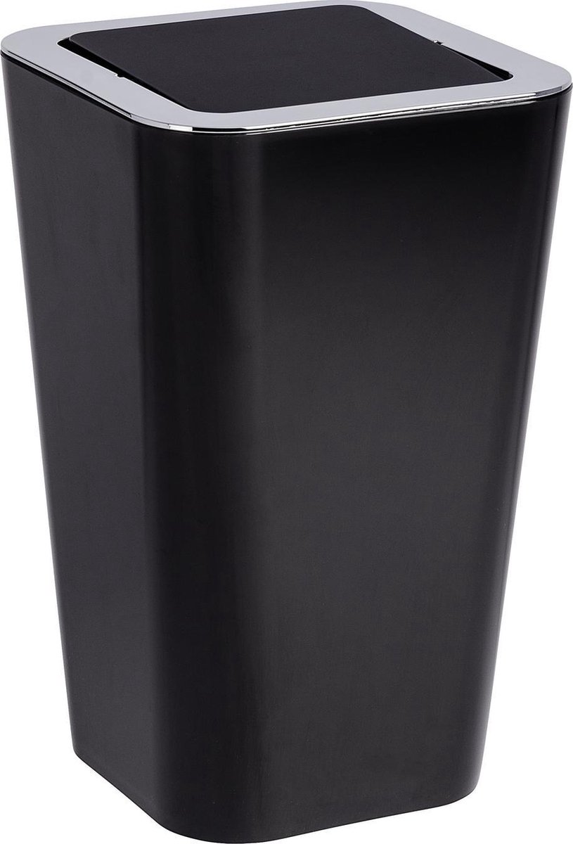 Afvalbakje tuimeldeksel zwart 6 l / prullenbak