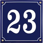 Emaille huisnummer blauw nr. 23