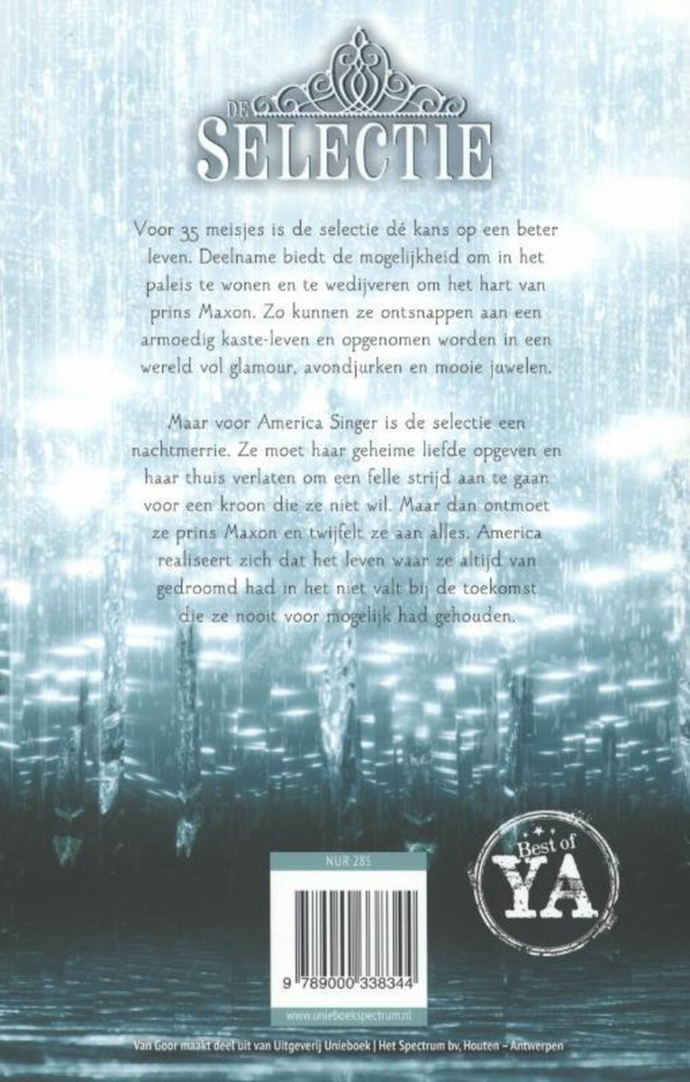 Selection trilogie 1 - De selectie - back cover