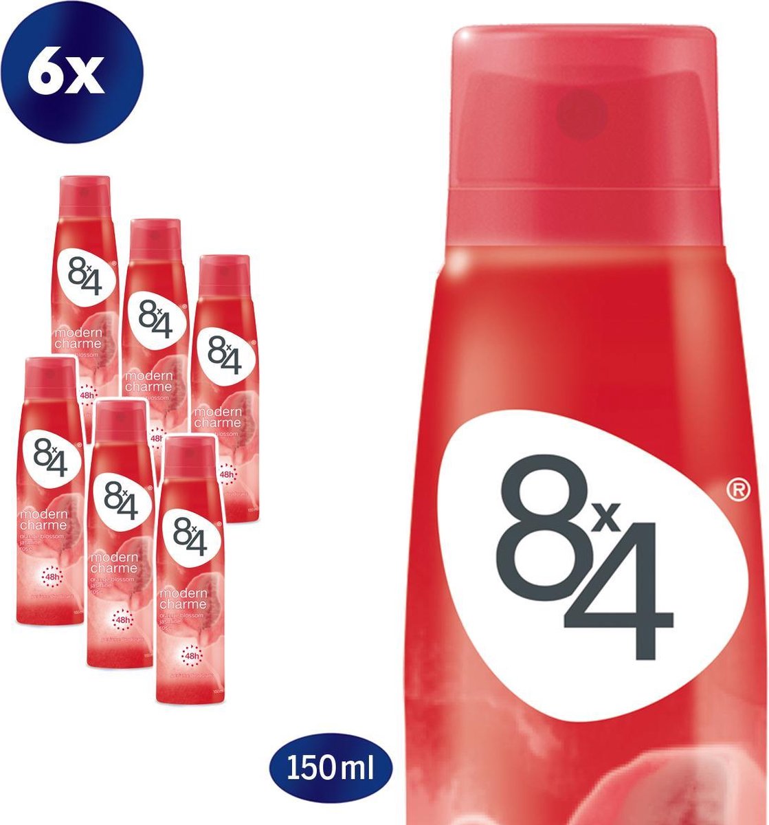 8x4 Modern Charme Deodorant Spray- 6 x 150 ml - Voordeelverpakking | bol.com