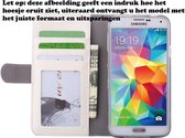 Premium Leer Leren Lederen Hoesje Book - Wallet Case Boek Hoesje voor Samsung Galaxy S6 G920 Wit