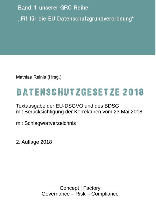 Fit für die EU Datenschutzgrundverordnung 1 - Datenschutzge ... - cover
