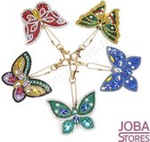 Diamond Painting "JobaStores®" Sleutelhanger Set Vlinders (5 stuks)