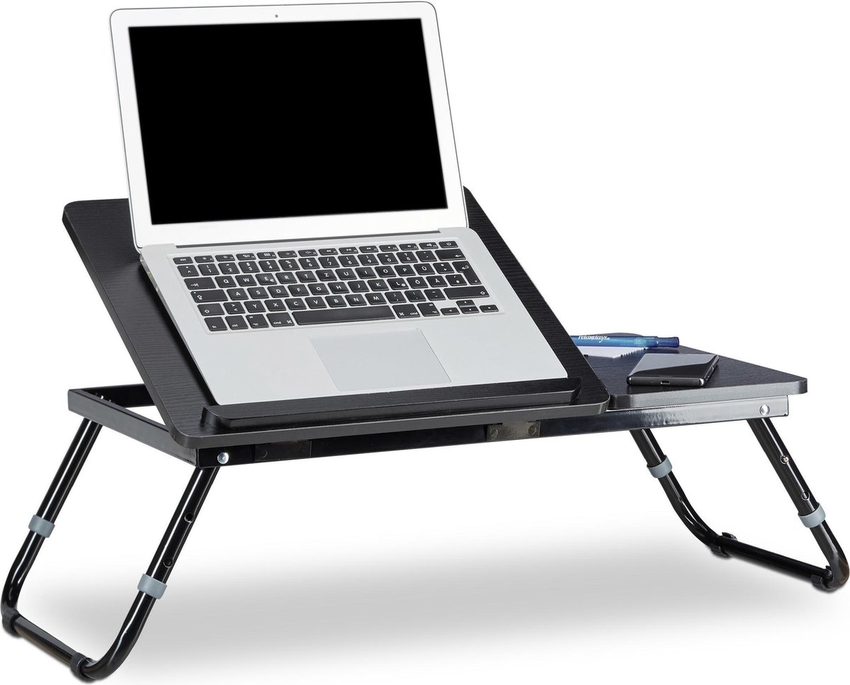 relaxdays laptoptafel hout - bedtafel - opklapbaar - bed bank tafel  tafeltje | bol.com