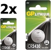 2 Stuks GP CR2430 3v lithium knoopcelbatterij