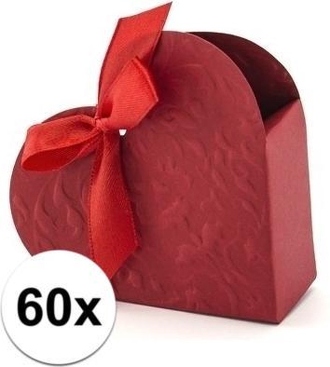 30x bruiloft kado doosjes rood hart - cadeaudoosjes huwelijk - Cadeaus