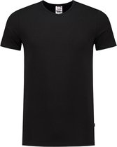 Tricorp 101012 T-Shirt Elastaan Fitted V Hals - Zwart - XL