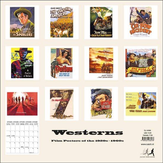 blaas gat vliegtuig Messing Klassieke Westerns Film Posters 1920 - 1960 Kalender 2017 | bol.com