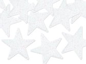 Glitters decorations Star, wit, 5cm (1 zakje met 8 stuks)