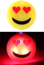 Smiley hartjes pin met licht