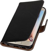 Zakelijke Book Case Telefoonhoesje Geschikt voor de Samsung Galaxy S7 Edge Plus G938F - Portemonnee Hoesje - Pasjeshouder Wallet Case - Zwart
