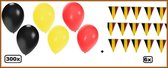 Themafeest pakket Belgie 300x ballonnen en 6x vlaggenlijn - EK WK Themafeest party festival landen belgie