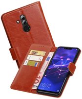 Zakelijke Book Case Telefoonhoesje Geschikt voor de Huawei Mate 20 Lite - Portemonnee Hoesje - Pasjeshouder Wallet Case - Bruin