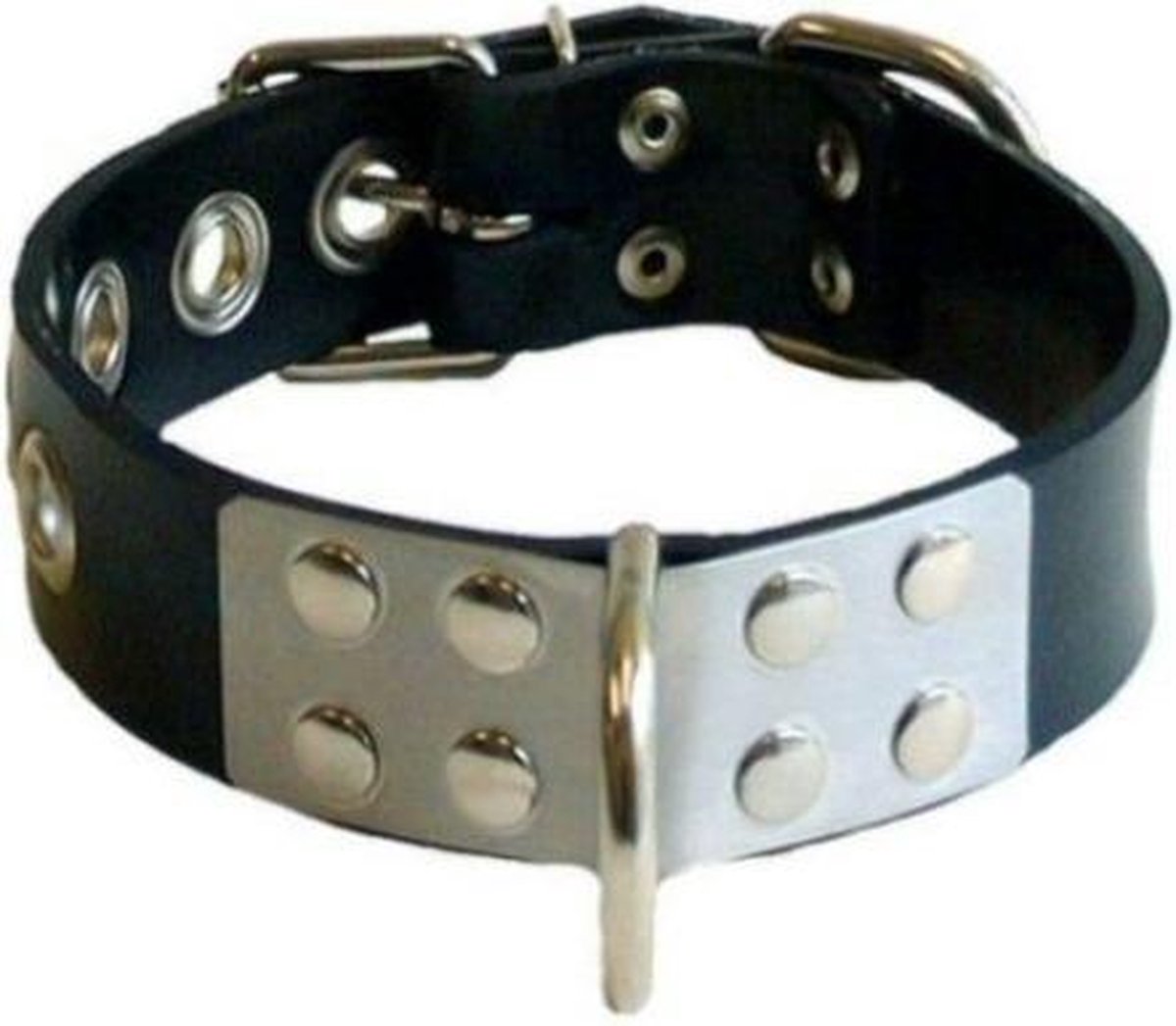 MisterB Rubber Halsband met RVS