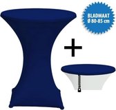 Cover Up Statafelrok Stretch, met rits - Ø80-85cm - Incl. Topcover - Donkerblauw