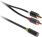Câble audio stéréo 2x RCA mâle - 3,5 mm femelle 1,00 m gris