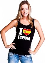 Zwart I love Spanje fan singlet shirt/ tanktop dames XL