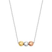 The Fashion Jewelry Collection Ketting 0,8 mm Bolletjes 40 - 42 - 44 cm - Geelgoud;ros�goud;witgoud