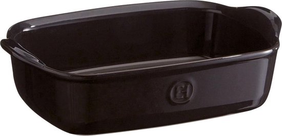 Emile Henry Cocotte Ronde Céramique 22cm Noir Fusain - Cuisson Douce Et Saveurs Préservées