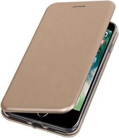 Slim Folio Case - Book Case Telefoonhoesje - Folio Flip Hoesje - Geschikt voor iPhone 7 Plus / iPhone 8 Plus - Goud