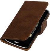 Mobieletelefoonhoesje.nl - LG K5 Hoesje Hout Bookstyle Bruin