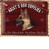 Rocky's Dog Supplies  Metalen wandbord in reliëf 30 x 40 cm.