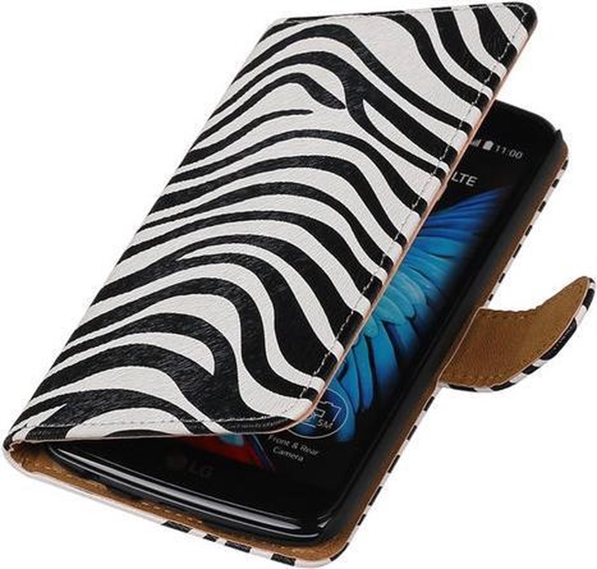 Zebra booktype cover hoesje voor LG K10 2016