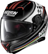 Nolan N87 Sbk N-Com 060 Mat Zwart Wit Rood Integraalhelm - Motorhelm - Maat L