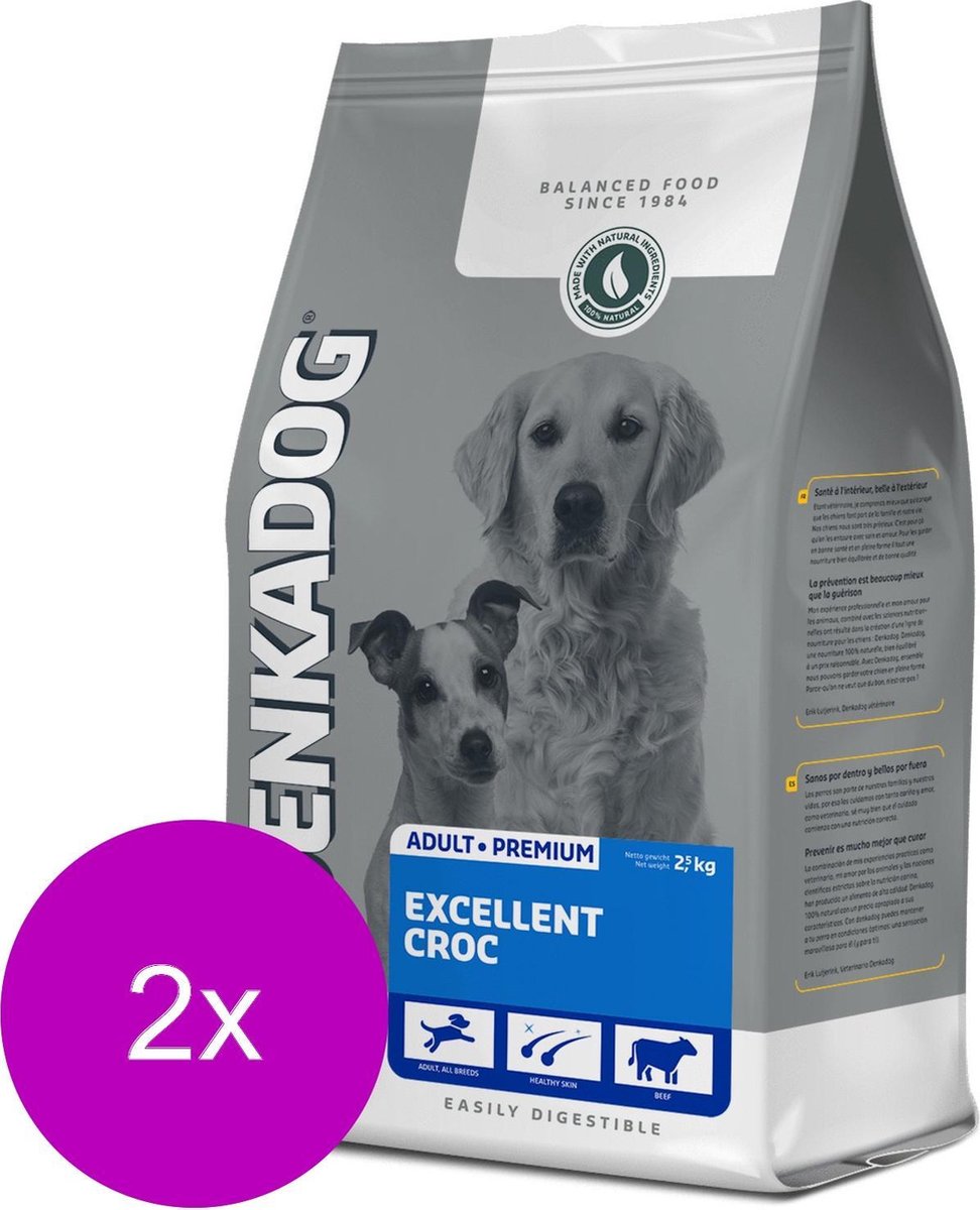 Denkadog Denkadog Excellent Croc Rund&Vis - Hondenvoer - 2 x 2.5 kg