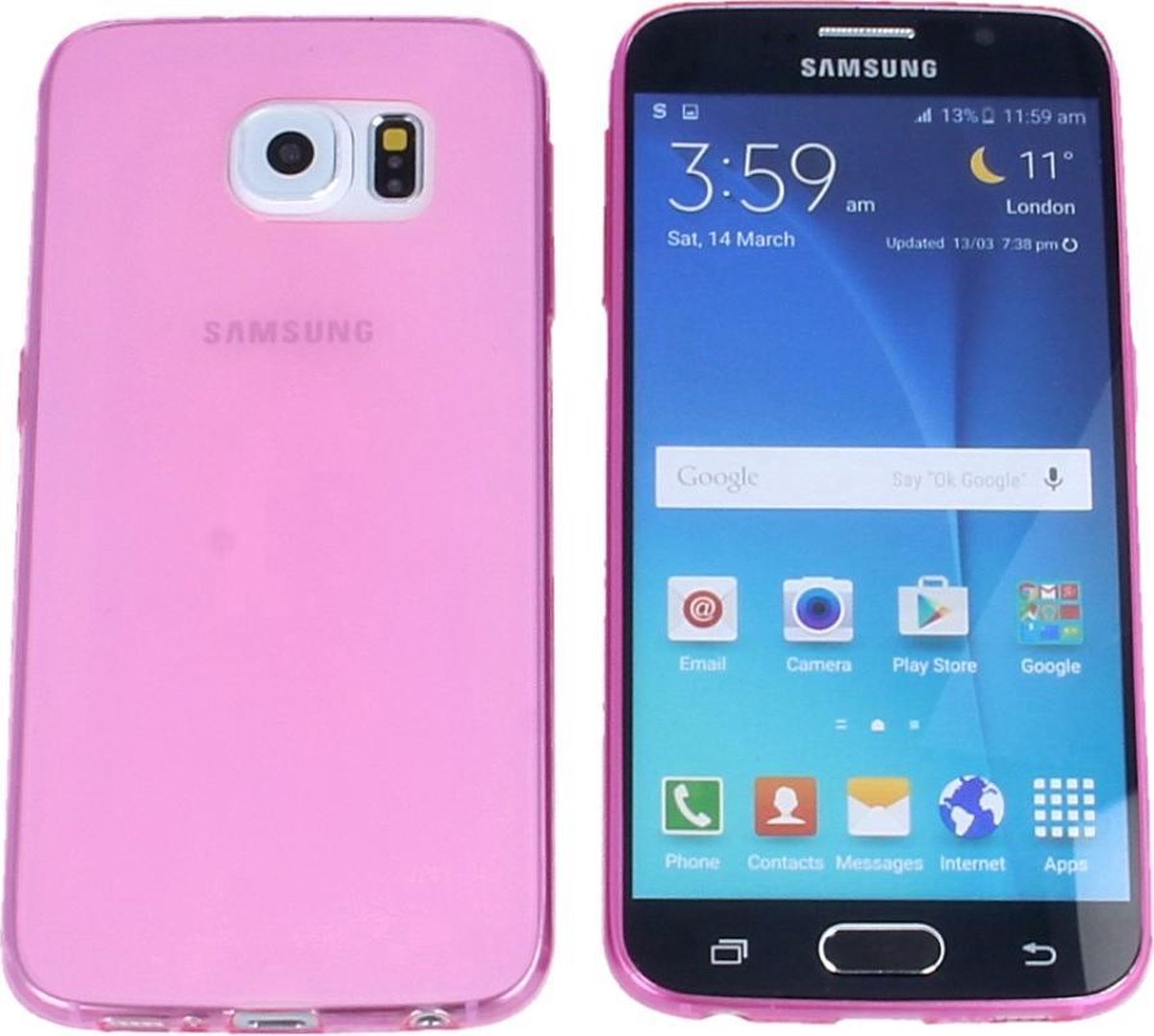 Samsung Galaxy S7, 0.35mm Ultra Thin Matte Soft Back Skin case Transparant Roze Pink