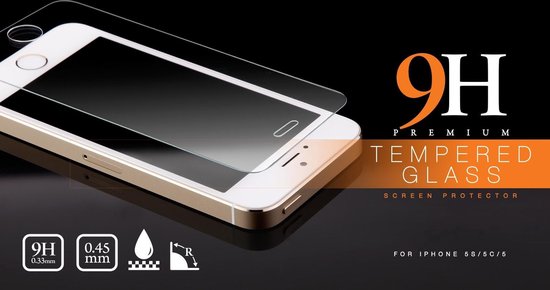 Apple iPhone 5/ 5S| Ultra Gehard Glas Screen Protector | Armored Protection Hardness (9H) | Anti Shattered Film coating | Explosion Proof | UltraHD LightScreen |Ultradun slank ontwerp | Crystal Clear Weergave