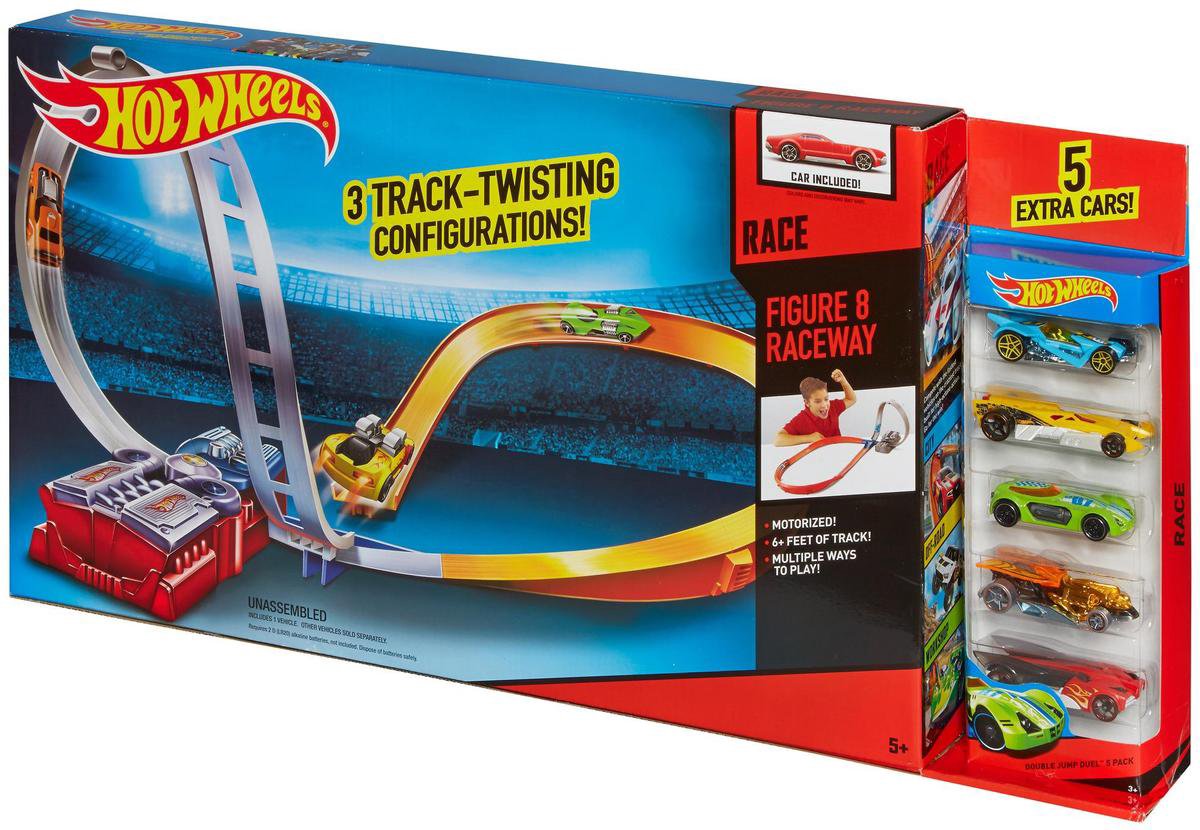 Hot Wheels Figure 8 Raceway met 6 Auto