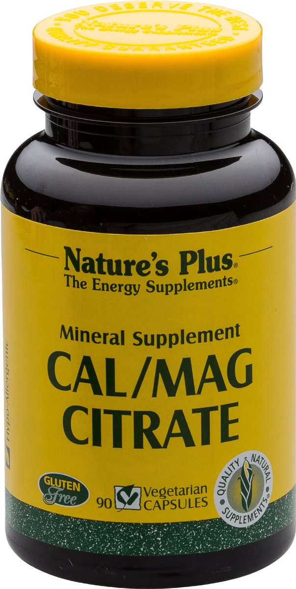 Cal/Mag Citrate (vegetarisch), 90 tabletten, Nature's Plus