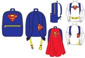 Superman Rugtas Blauw Met Logo en Cape