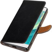 Zakelijke Book Case Telefoonhoesje Geschikt voor de Sony Xperia C6 - Portemonnee Hoesje - Pasjeshouder Wallet Case - Zwart